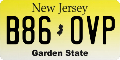 NJ license plate B86OVP