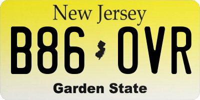 NJ license plate B86OVR