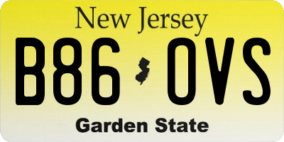 NJ license plate B86OVS