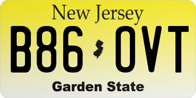 NJ license plate B86OVT