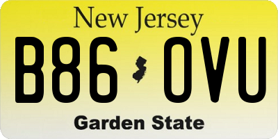 NJ license plate B86OVU