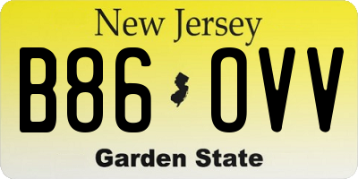 NJ license plate B86OVV