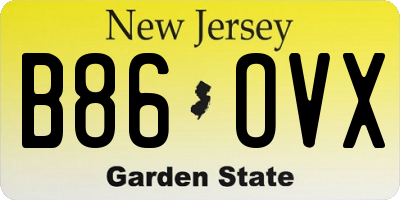 NJ license plate B86OVX