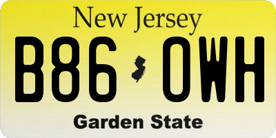 NJ license plate B86OWH