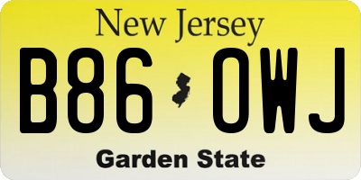 NJ license plate B86OWJ