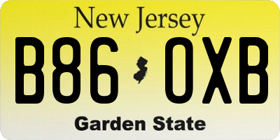 NJ license plate B86OXB