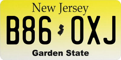 NJ license plate B86OXJ