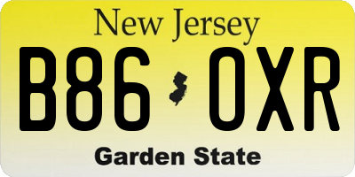 NJ license plate B86OXR