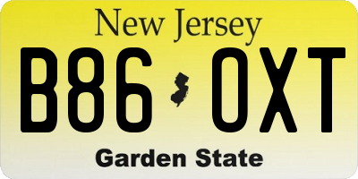 NJ license plate B86OXT