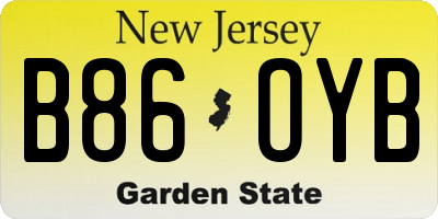 NJ license plate B86OYB