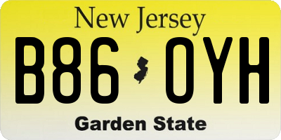 NJ license plate B86OYH