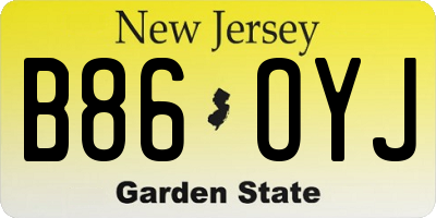 NJ license plate B86OYJ