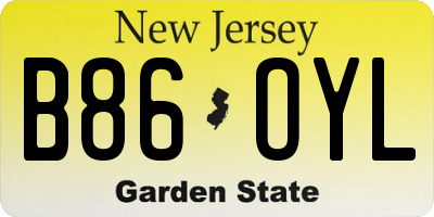 NJ license plate B86OYL