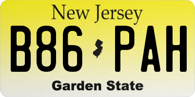NJ license plate B86PAH