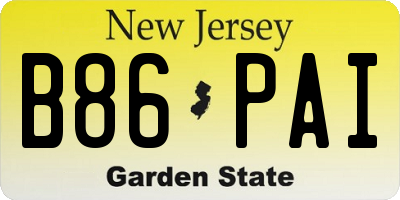 NJ license plate B86PAI