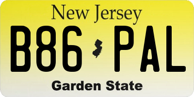 NJ license plate B86PAL