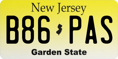 NJ license plate B86PAS