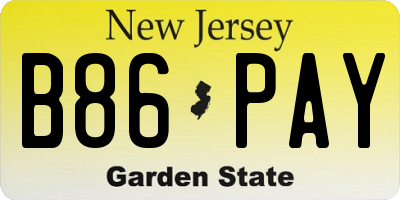 NJ license plate B86PAY