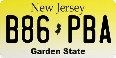 NJ license plate B86PBA