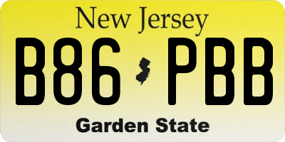 NJ license plate B86PBB