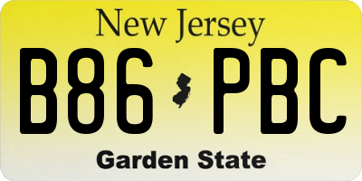 NJ license plate B86PBC