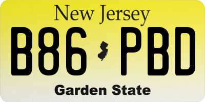 NJ license plate B86PBD