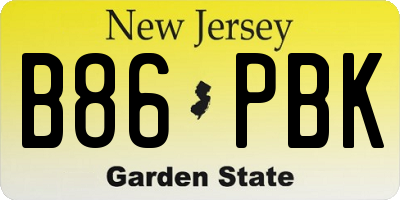 NJ license plate B86PBK
