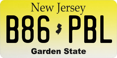 NJ license plate B86PBL