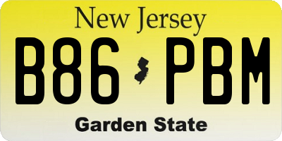 NJ license plate B86PBM