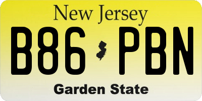 NJ license plate B86PBN