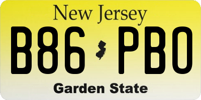 NJ license plate B86PBO