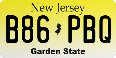 NJ license plate B86PBQ