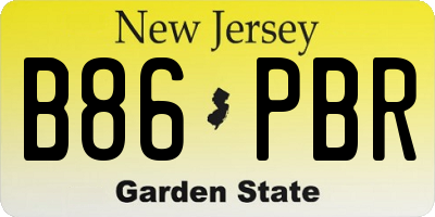 NJ license plate B86PBR