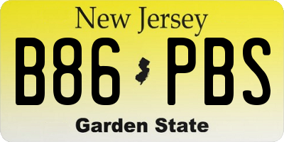 NJ license plate B86PBS