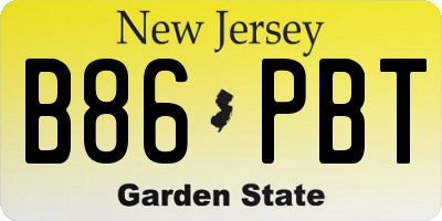 NJ license plate B86PBT