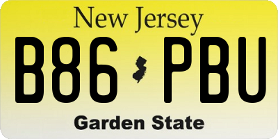 NJ license plate B86PBU