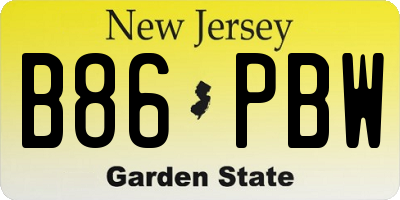NJ license plate B86PBW