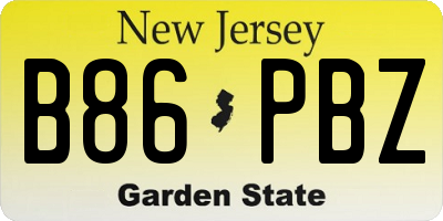 NJ license plate B86PBZ