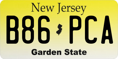 NJ license plate B86PCA