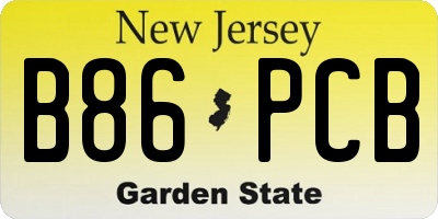 NJ license plate B86PCB