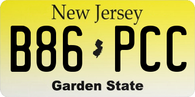 NJ license plate B86PCC