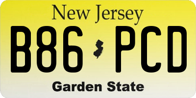 NJ license plate B86PCD