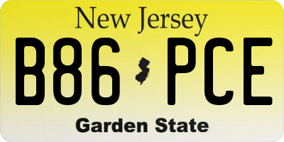 NJ license plate B86PCE