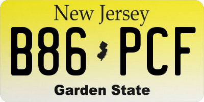 NJ license plate B86PCF