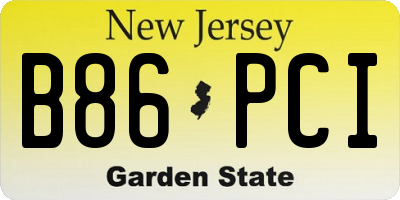 NJ license plate B86PCI