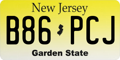 NJ license plate B86PCJ