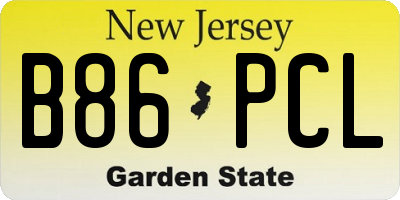NJ license plate B86PCL