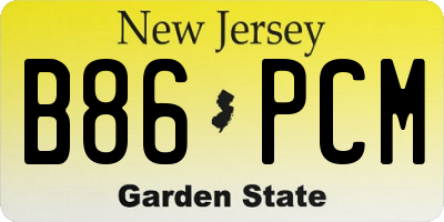 NJ license plate B86PCM