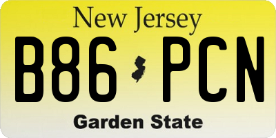 NJ license plate B86PCN