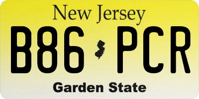 NJ license plate B86PCR